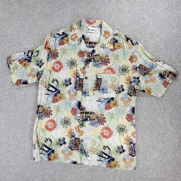 Walt Disney World Resort Mickey Mouse Hawaiian Shirt Mens S Woody Surf Beach